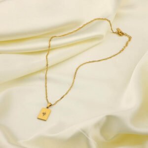 Jewelry 18K Gold PVD Plated North Star Rectangle Necklace Stainless Steel Necklace Tarnish Free Waterproof Gold Jewelry