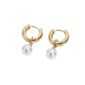 Natural fresh water pearl earrings web celebrity same style copper plated earrings pendant