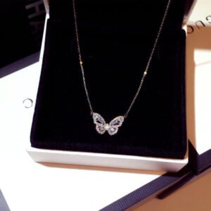 Stainless Steel Butterfly Tennis Necklace for Women