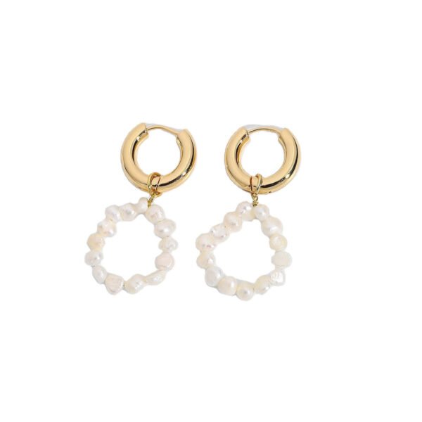 Natural freshwater pearl earrings web celebrity with copper electroplated ears
