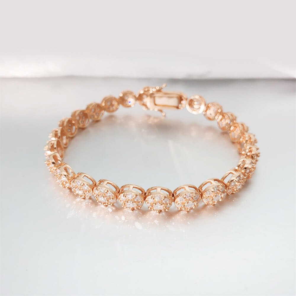 ZB0510 hiphop full diamond Moissanite bracelet rose-gold