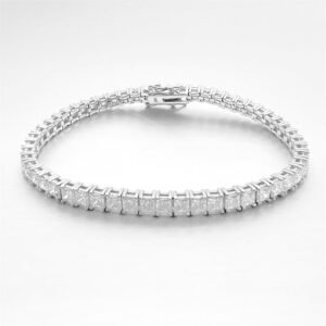 D color Princess Cut Moissanite Bracelet