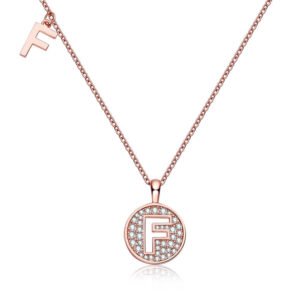 925 Silver Moissanite Letter Pendant F Necklace Sinocre.com