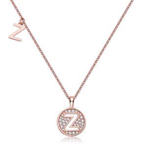 925 Silver Moissanite Letter Pendant Z Necklace Sinocre.com