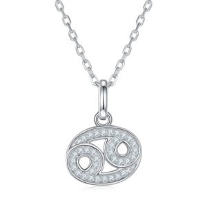 Constellation Cancer Pendant 925 Silver Moissanite Necklace