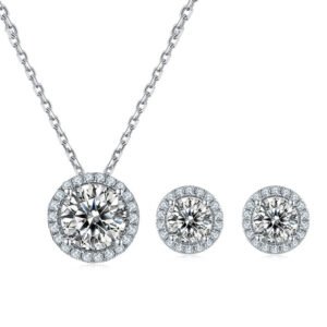 Luxury Round moissanite Jewelry Set