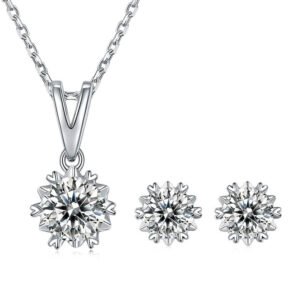 moissanite jewelry set snow