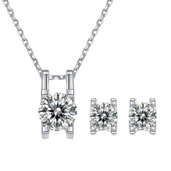 necklace and earring moissanite jewelry set