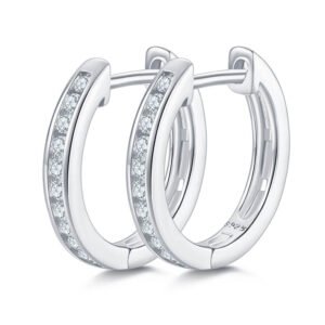 925 Silver D vvs Moissanite White Gold Earrings