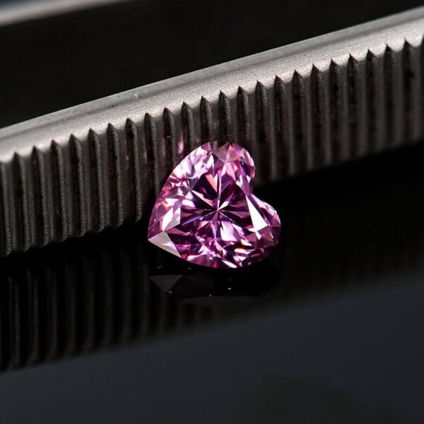 Heart Cut D EF GH Color Pink Moissanite