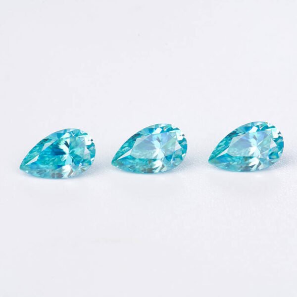 Pear Cut 1ct 2ct 3ct Sea Blue Moissanite