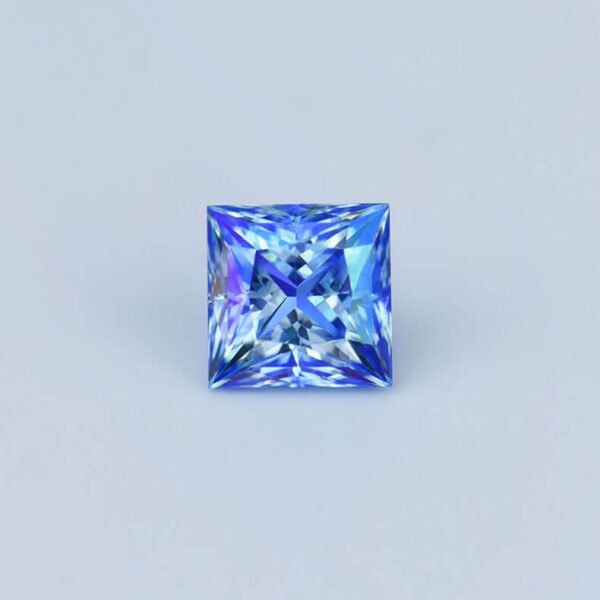 Princess Cut Square Shape 1ct 2ct 3ct Klein Blue Moissanite