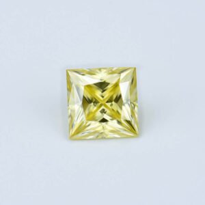 Princess Cut Square Shape 1ct 2ct 3ct Lemon Yellow Moissanite