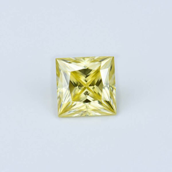 Princess Cut Square Shape 1ct 2ct 3ct Lemon Yellow Moissanite