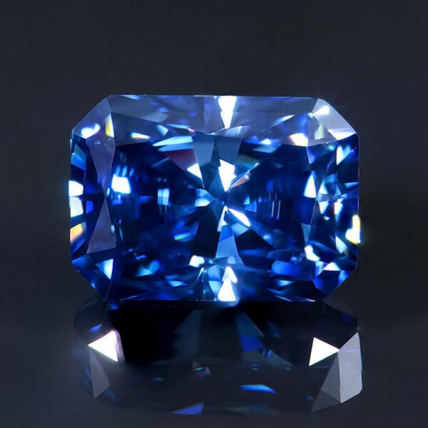 Radiant Cut 1ct 2ct 3ct Royal Blue Moissanite